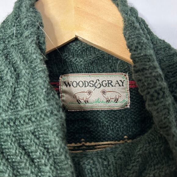 Vintage Woods&Gray 3D Knit Texture Sweater Womens Medium Cottagecore Chunky 90s - Picture 4 of 6